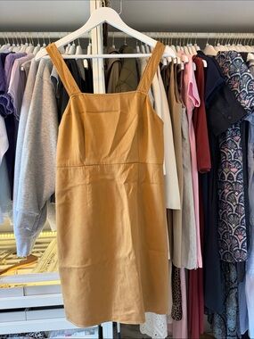 J Crew Women's Square Neck Pinafore Dress - Khaki